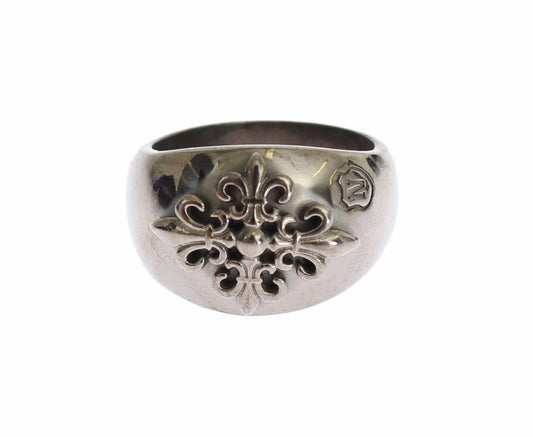 Anillo de plata de ley rodiada con diseño llamativo para hombre
