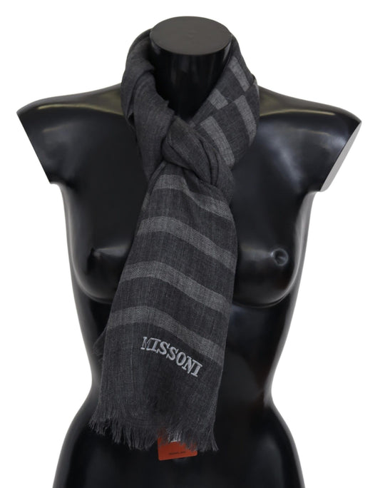 Elegante bufanda de lana unisex con logotipo bordado
