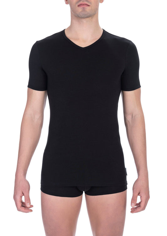 Schwarzes Baumwoll-T-Shirt für Herren