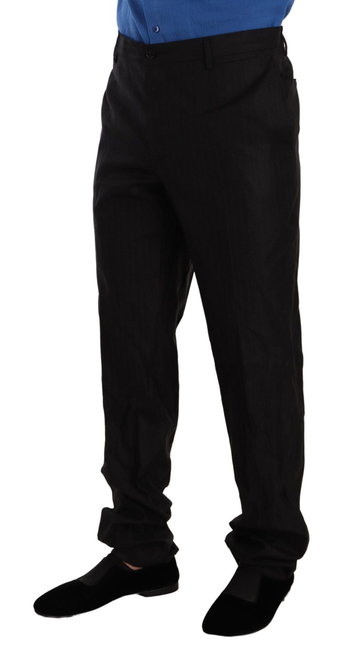 Gray Wool Silk Dress Trouser Dress Pants