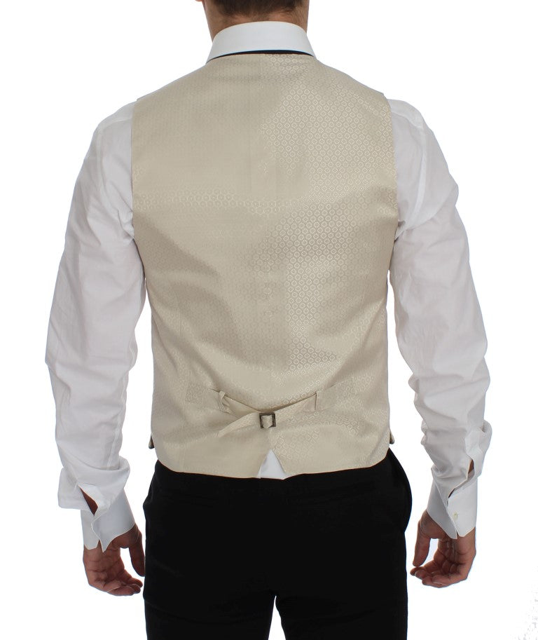 Edler Blazer und Weste in Beige mit Punkten
