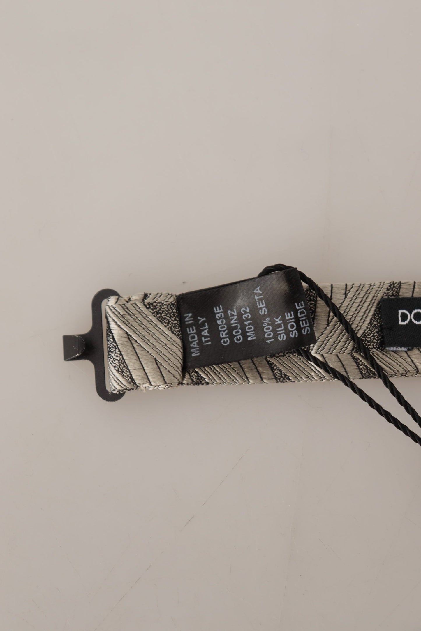 Gray 100% Silk Adjustable Neck Papillon Bow Tie