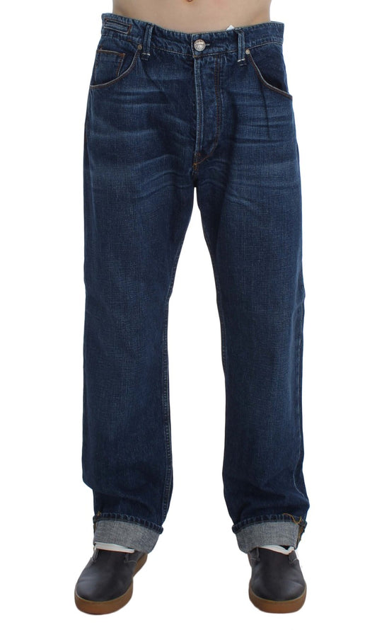 Vaqueros azules holgados y elegantes para hombre