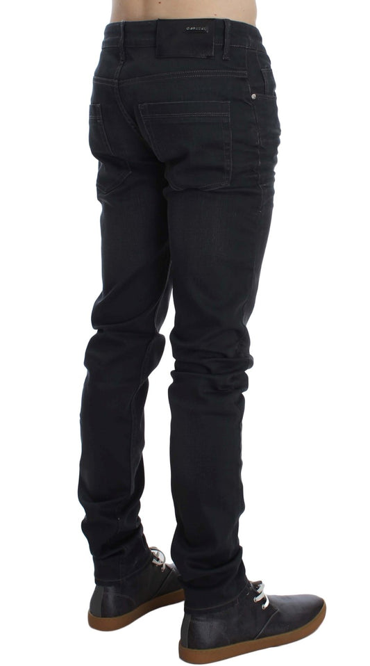 Denim de primera calidad para hombre, elegante y ajustado en color gris