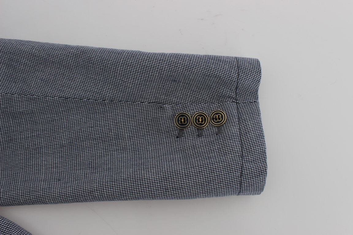 Blue Double Breasted Regular Fit Blazer