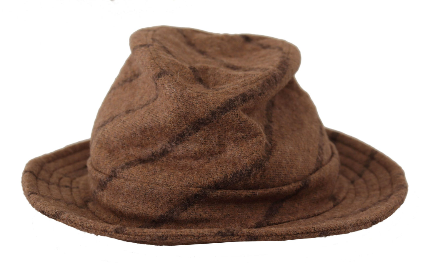 Brown Fedora Striped Print Summer Hat
