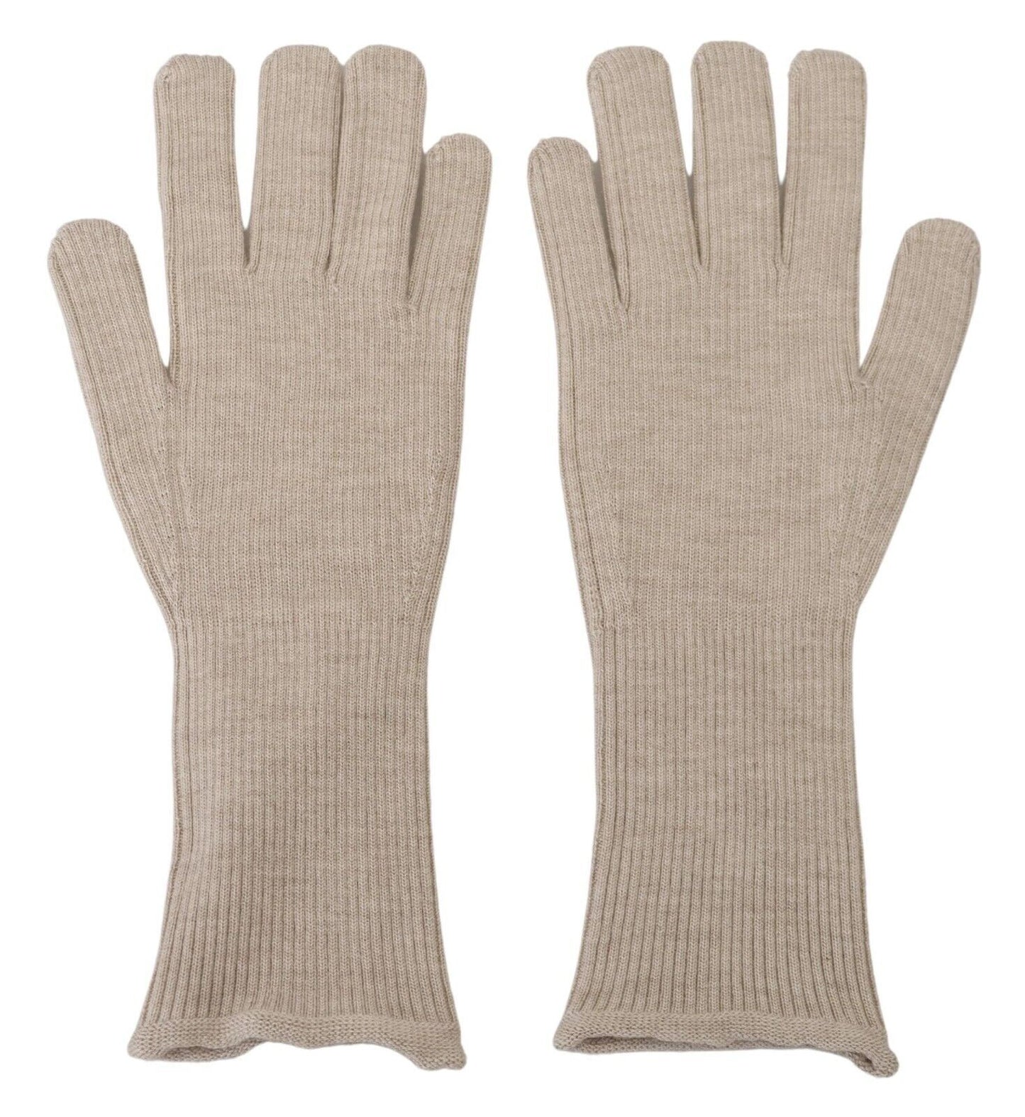 Elegante elfenbeinfarbene Handschuhe aus einer Kaschmir-Seidenmischung