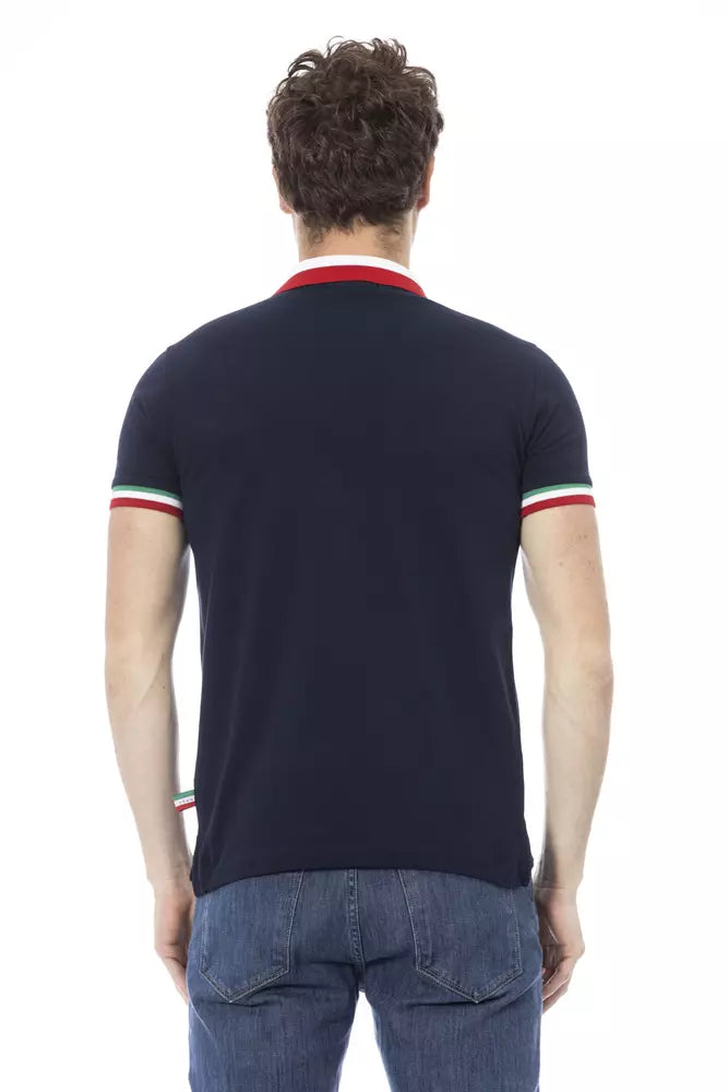 Blaues Poloshirt aus Baumwolle für Herren