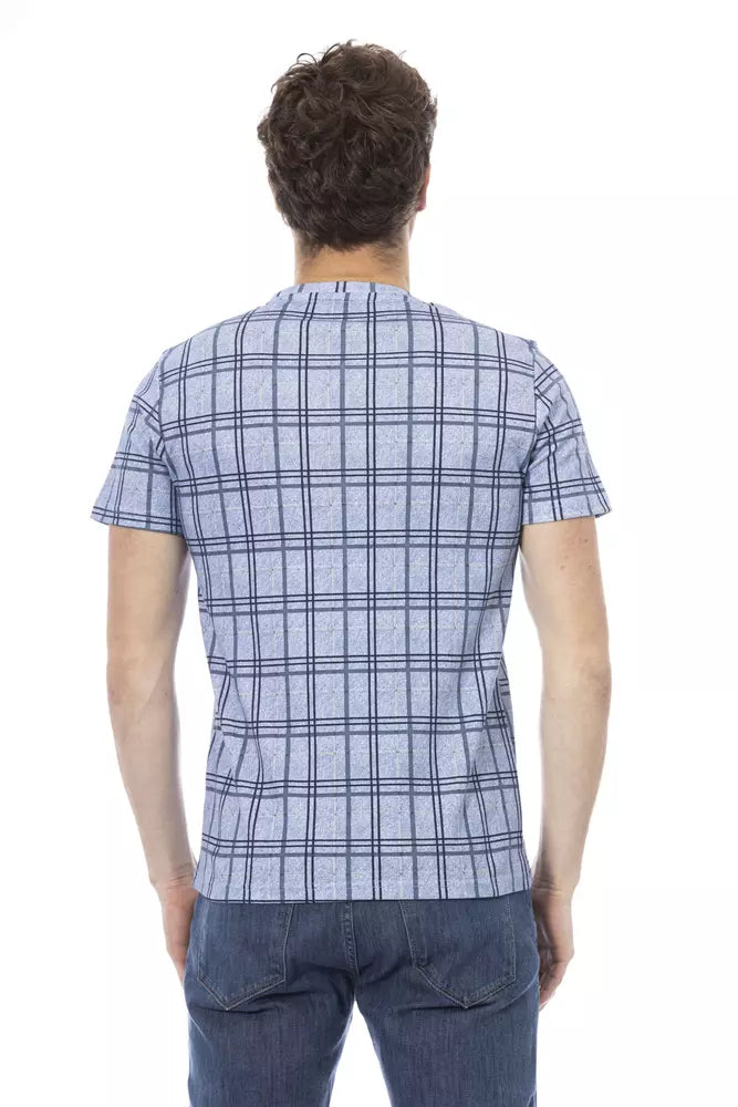 Camiseta de algodón azul claro para hombre