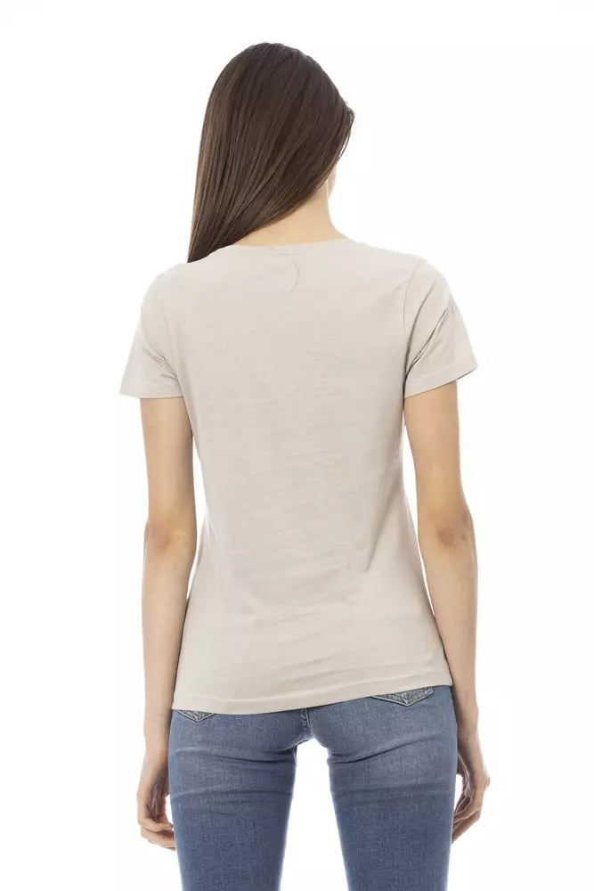 Beiges Baumwolltop für Damen