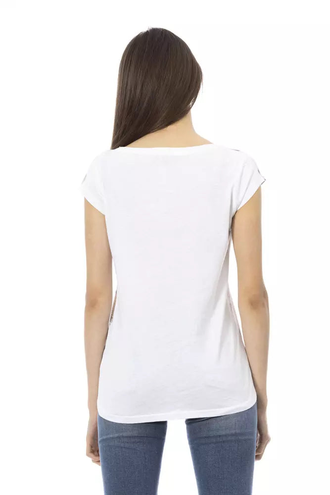 Top de mujer de algodón blanco