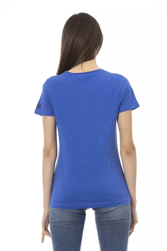 Blaues Baumwolltop für Damen