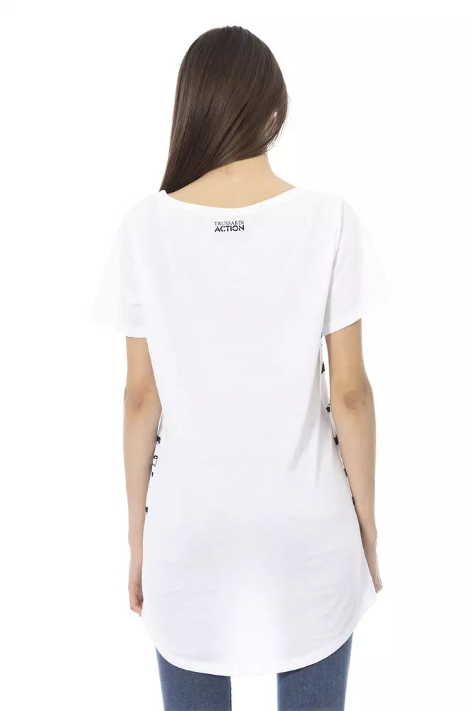 Weißes Baumwolltop für Damen