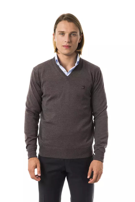 Grauer Herrenpullover aus Merinowolle