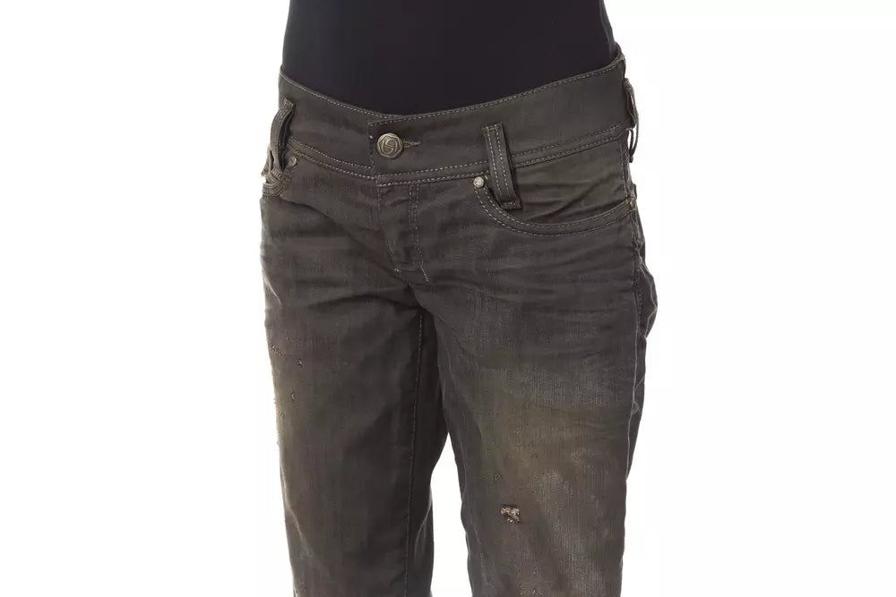 Black Cotton Women's Regular Jeans