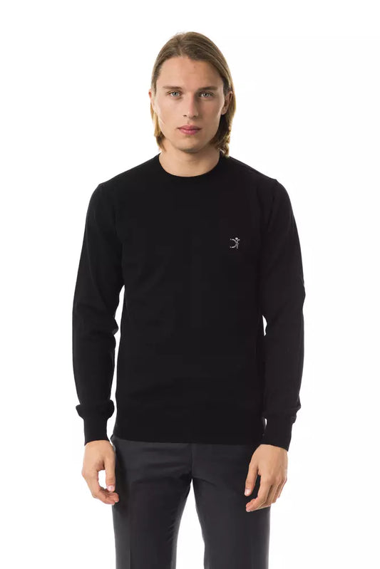 Schwarzer Herrenpullover aus Merinowolle