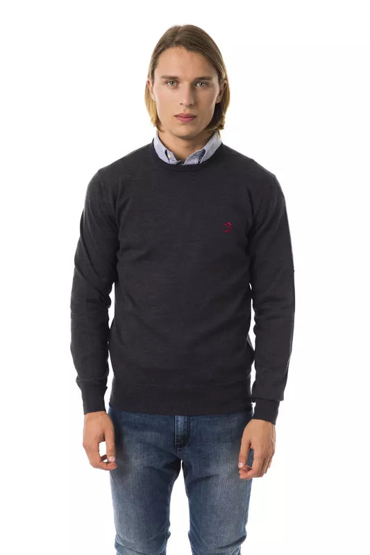 Grauer Merinopullover für Herren