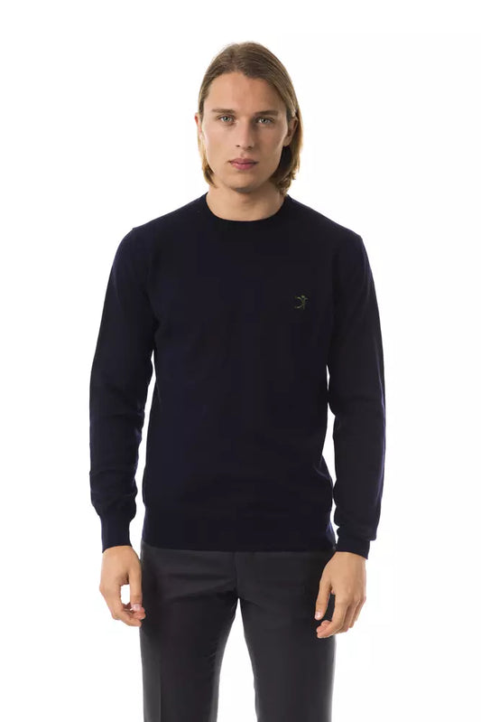 Blauer Herrenpullover aus Merinowolle