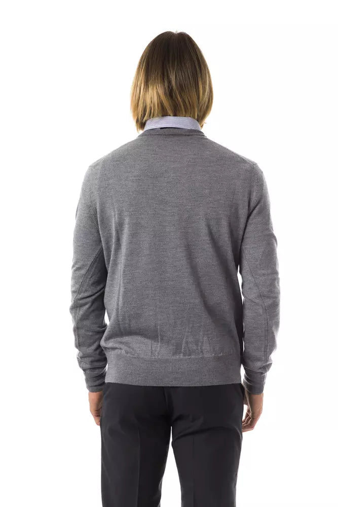 Suéter de hombre de lana merino gris