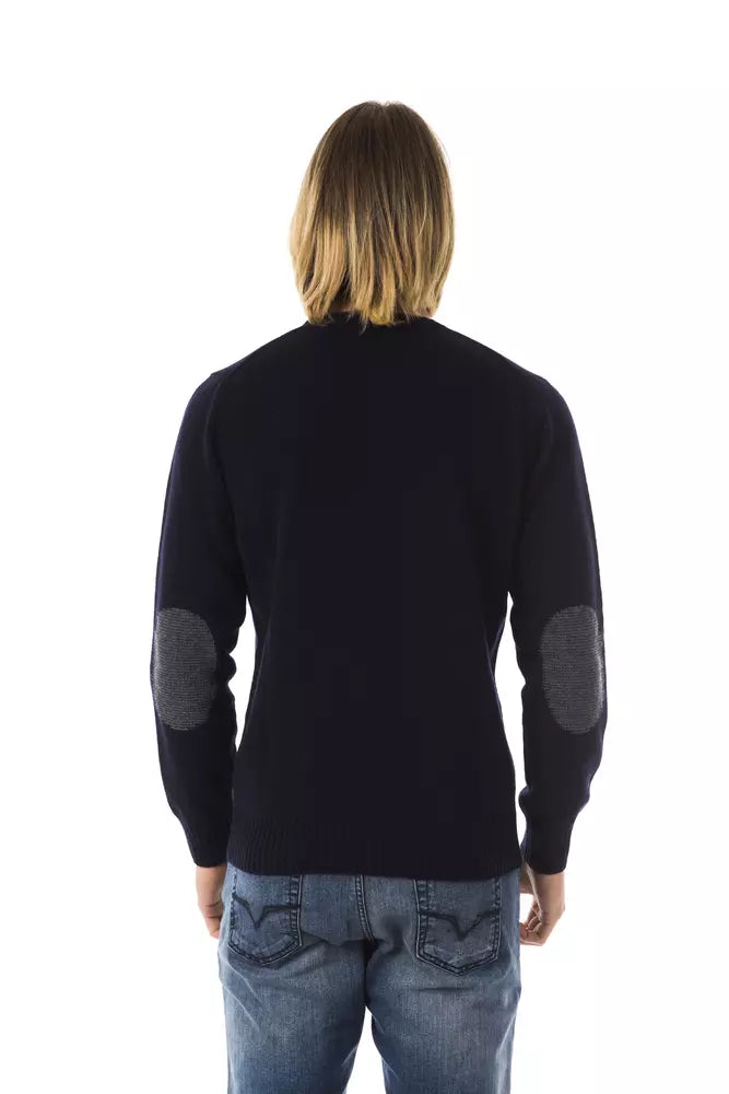 Suéter de lana azul para hombre