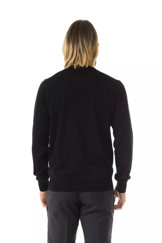 Suéter de lana merino negro para hombre
