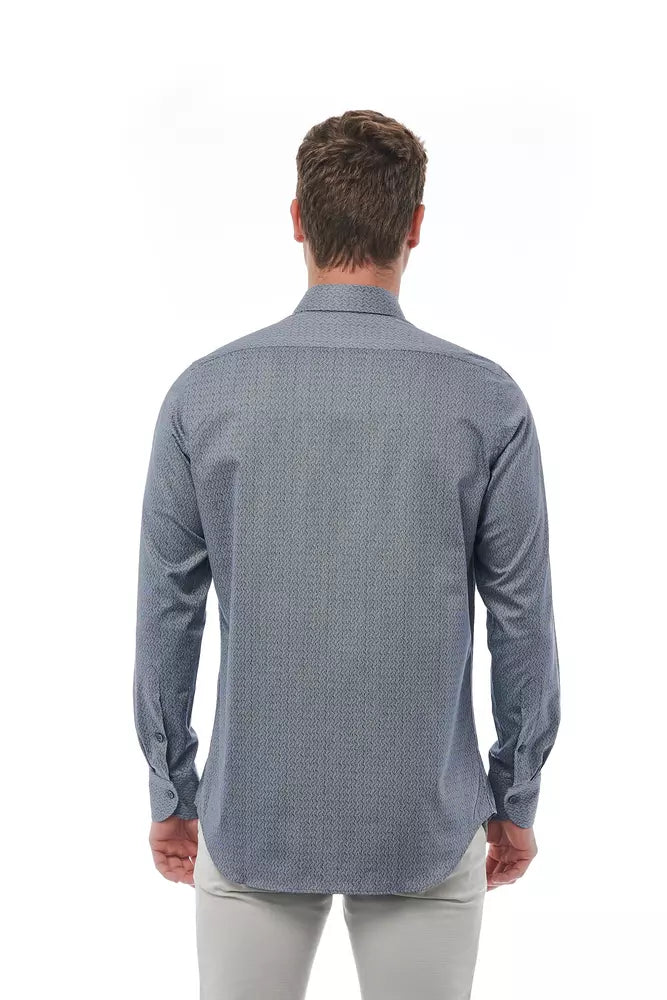 Camisa de algodón negra para hombre