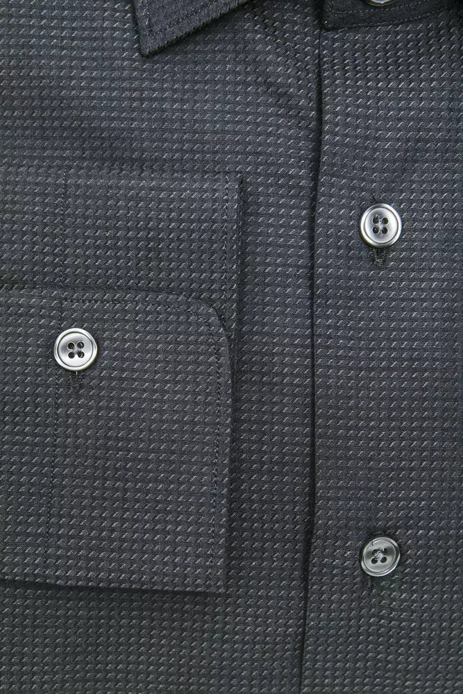 Camisa de algodón negra para hombre