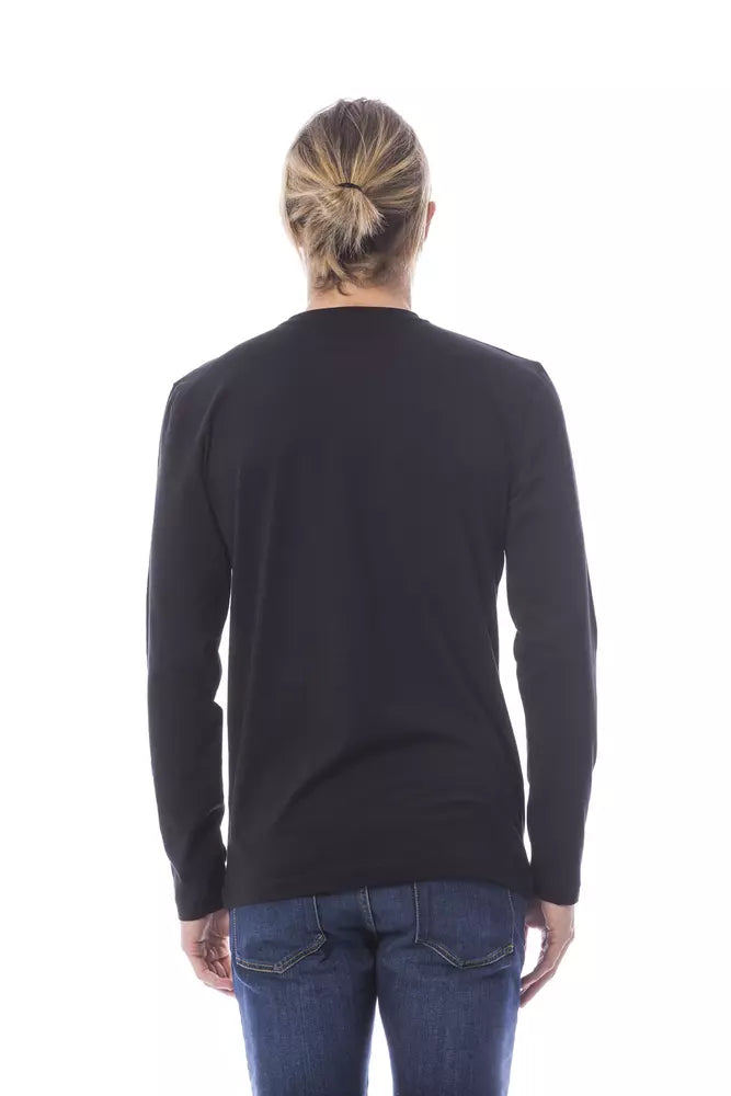 Camiseta de algodón negra para hombre