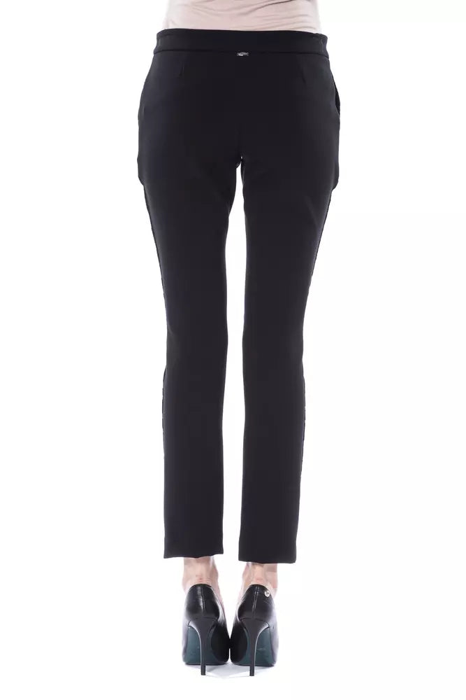 Schwarze Acryl-Damenhose