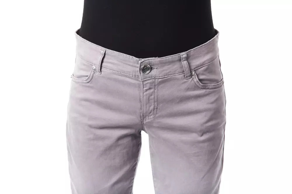 Gray Cotton Women Jeans