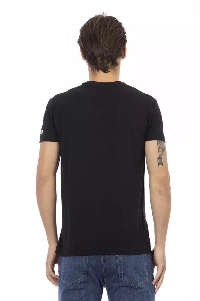 Camiseta de algodón negra para hombre