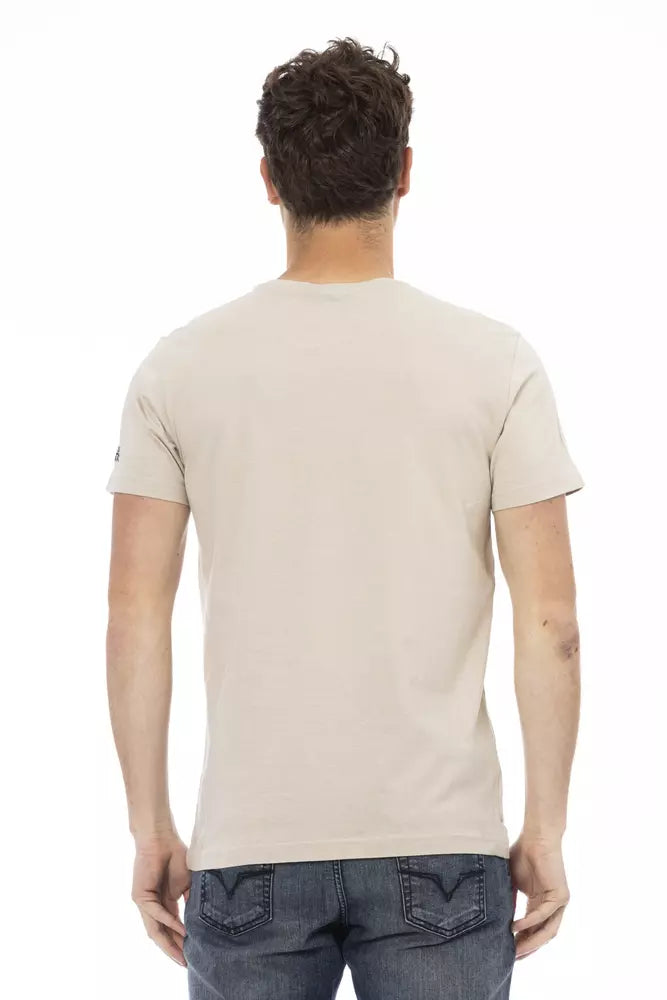 Beiges T-Shirt aus Baumwolle für Herren