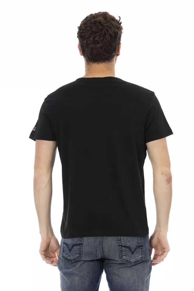 Schwarzes Baumwoll-T-Shirt für Herren