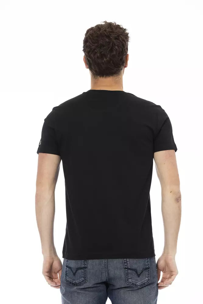 Camiseta de algodón negra para hombre