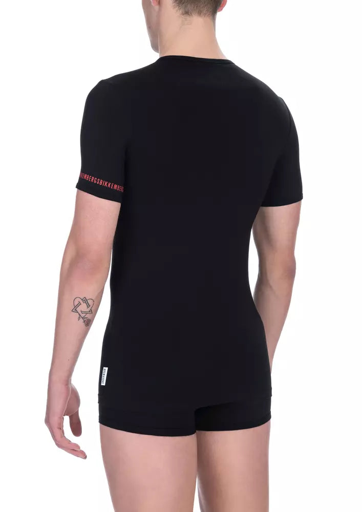 Camiseta de algodón negra para hombre