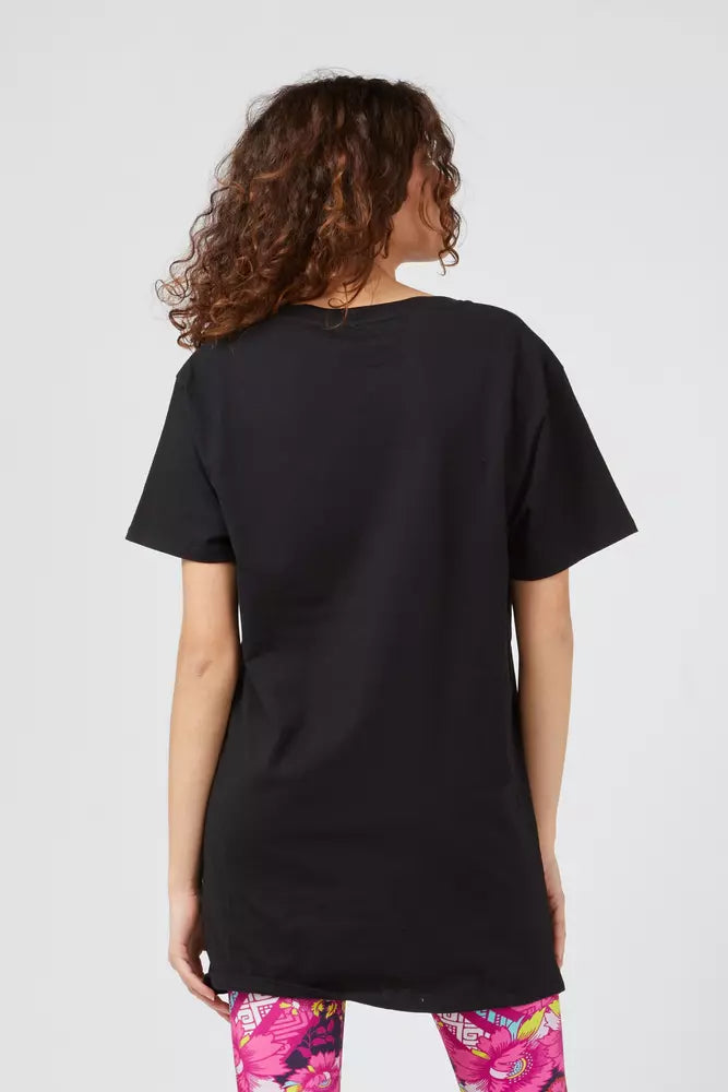 Schwarzes Baumwoll-T-Shirt für Damen