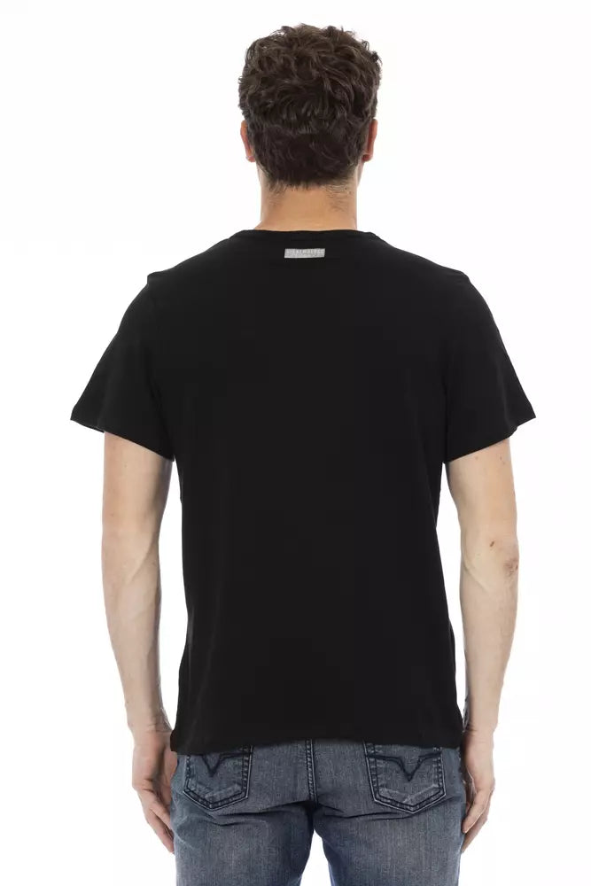 Camiseta de algodón negra para hombre
