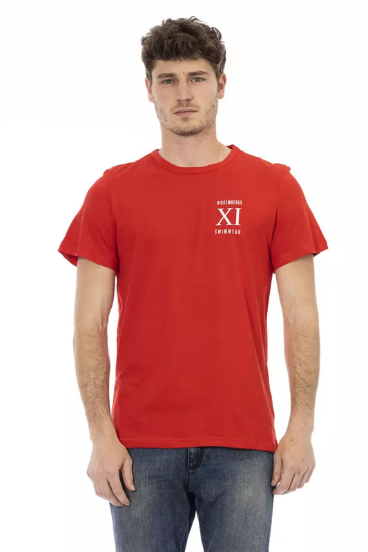 Camiseta de algodón roja para hombre
