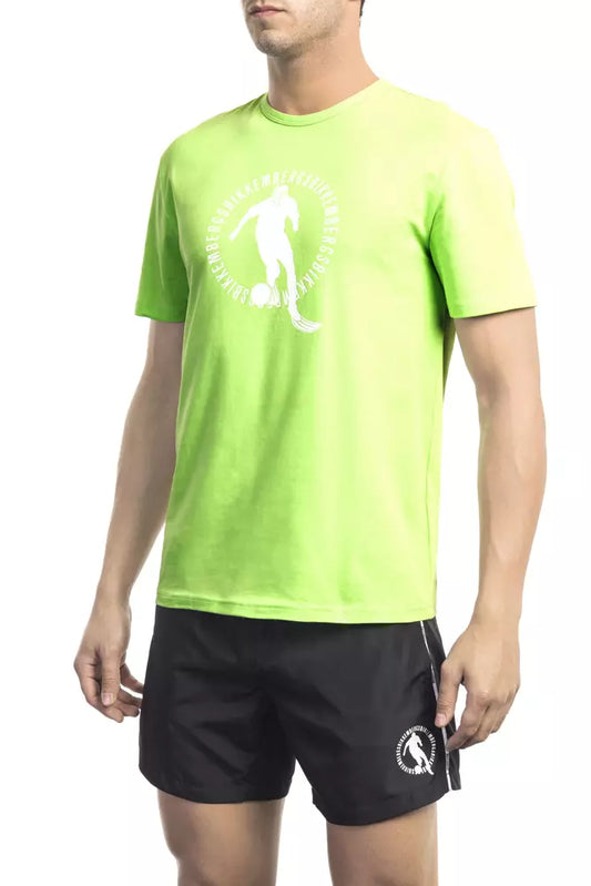 Camiseta de algodón verde para hombre