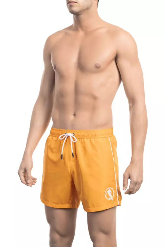 Bañador corto de poliéster color naranja para hombre