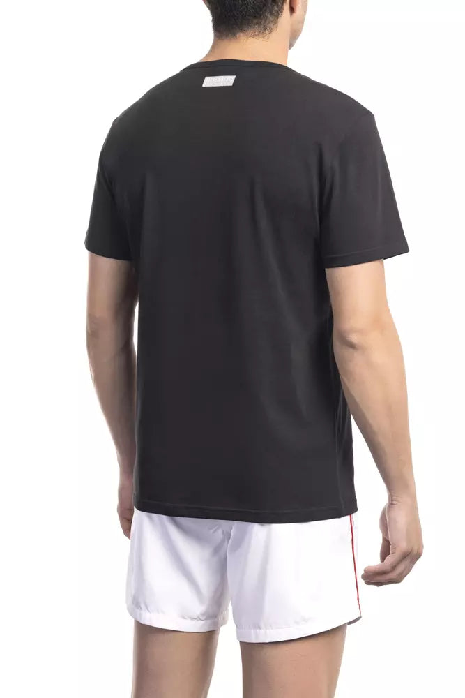 Camiseta de algodón negra para hombre