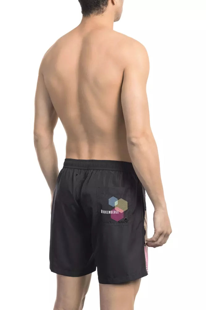 Schwarze Badeshorts aus Polyester für Herren