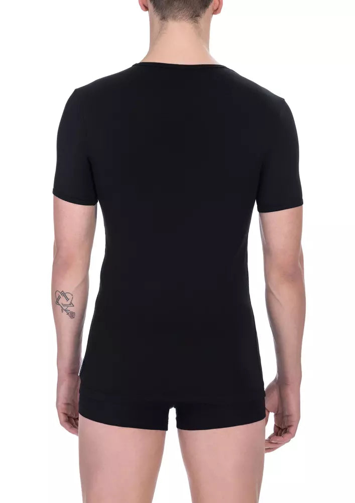 Schwarzes Baumwoll-T-Shirt für Herren