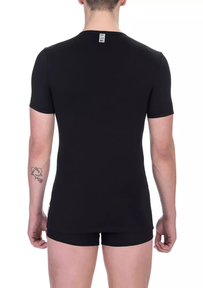 Camiseta de algodón negra para hombre