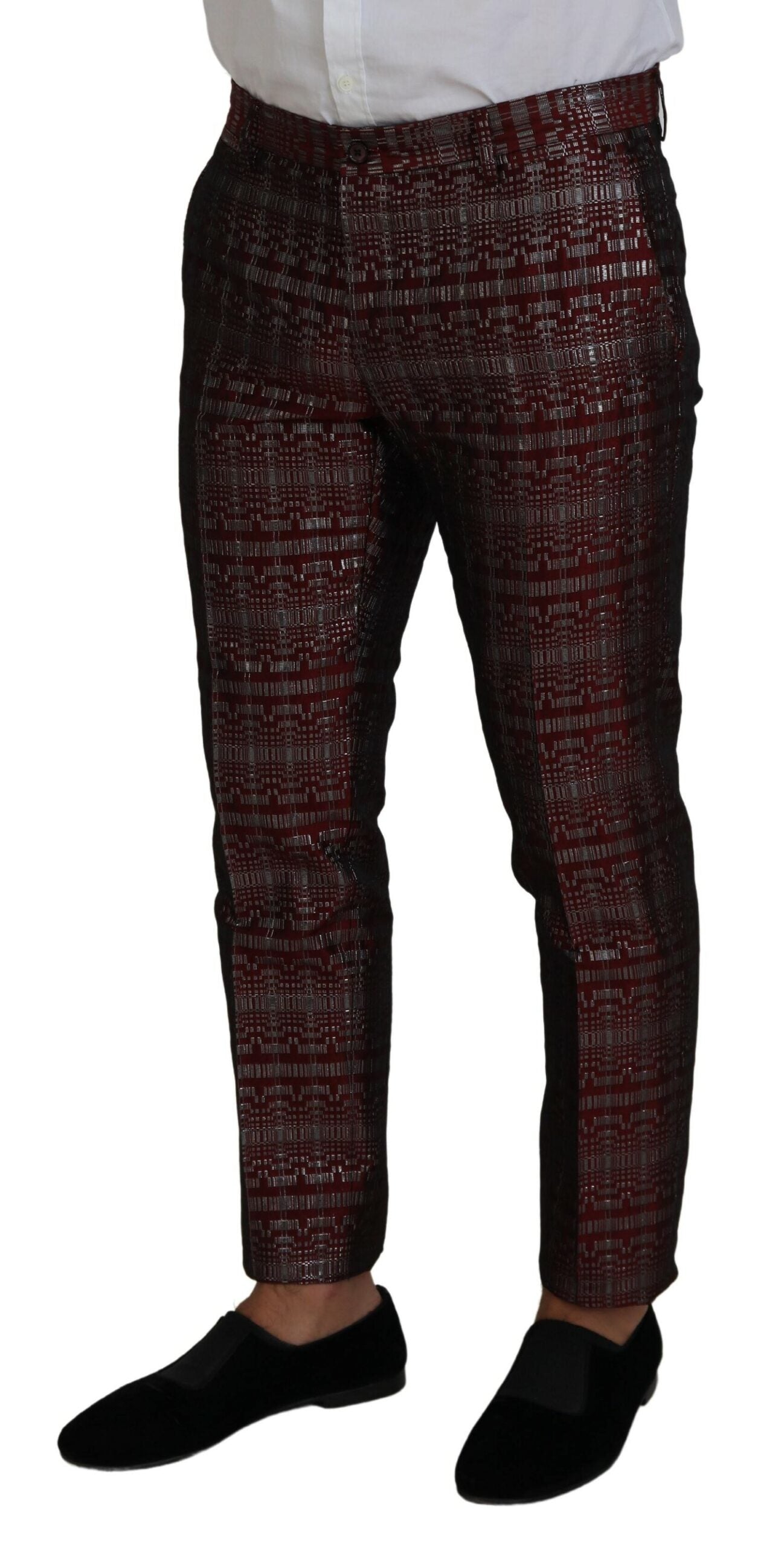 Bordeauxfarbener Fantasy-Zweiteiler im Slim Fit