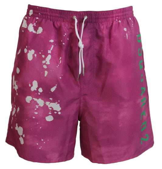 Bañador tipo bóxer con efecto tie-dye en color rosa