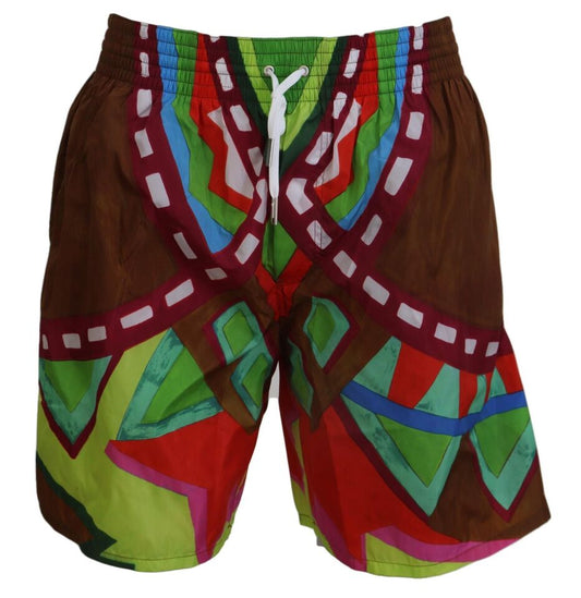 Bañador tipo bóxer con estampado multicolor
