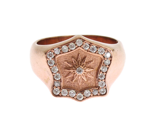 Anillo elegante de plata de ley bañado en oro rosa