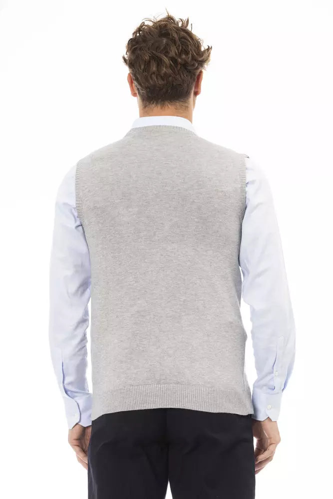 Gray Viscose Men Jacket