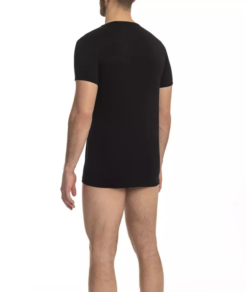 Camiseta de algodón negra para hombre
